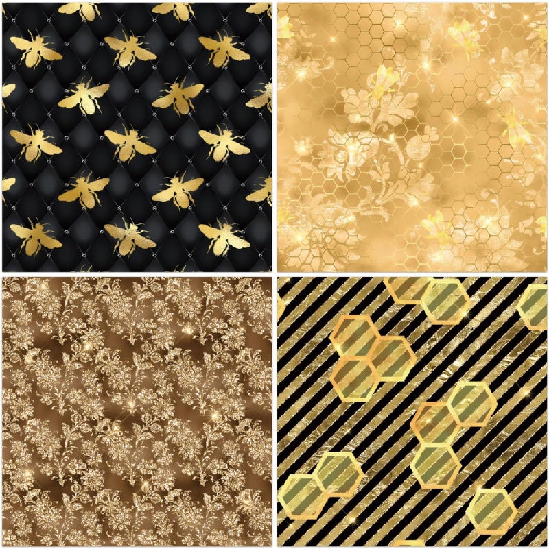 WLXTREE Scrapbook Paper Pad 6x6 Single-Sided Bee Pattern Decopodge Cardstock Paper for Scrapbooking DIY Decorative Background Cardmaking, Junk Journal Craft Supplies - Image 3